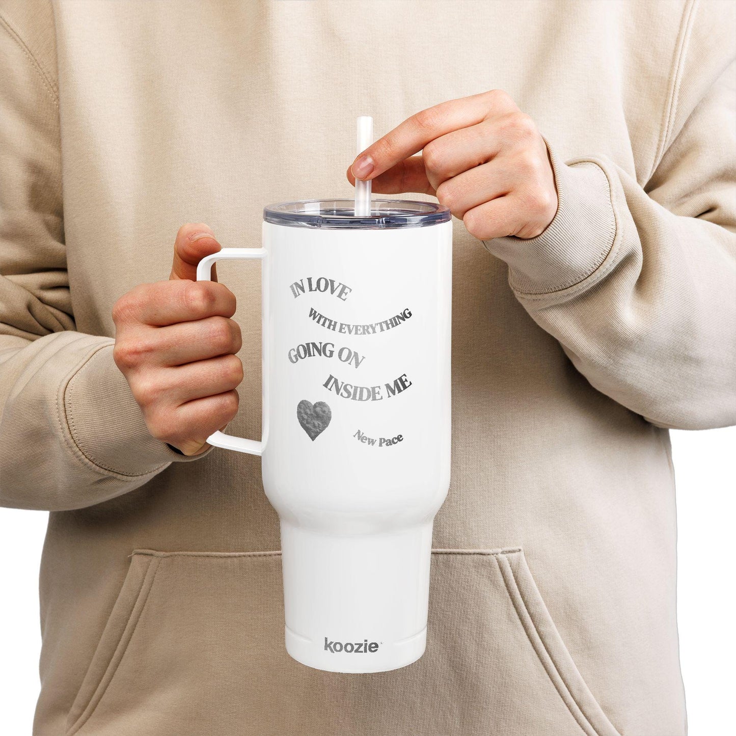 New Pace - Sarah Eské - Insulated Travel Tumbler with Lid | Custom Engraved 40oz Drinkware for Coffee, Tea, Gifts, Outdoor Adventures